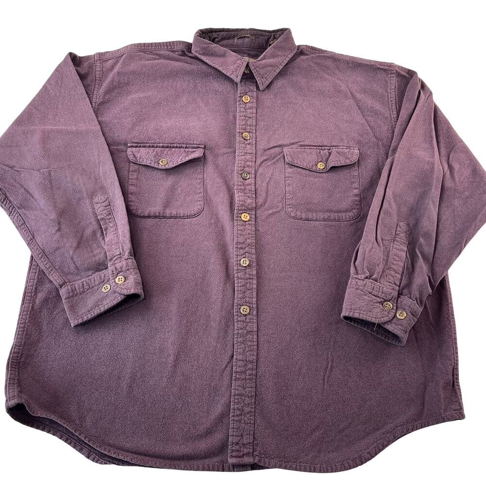 St. John's Bay Vintage Purple Flannel Shirt Men's size XXL Button Down